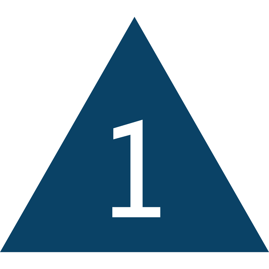 1 A triangle with number 1 on it