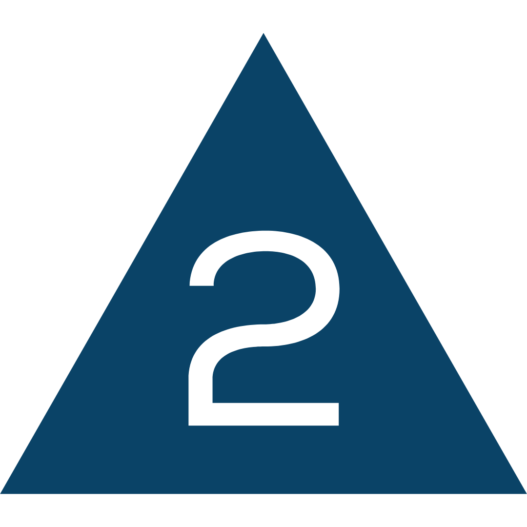 2 A triangle with number 2 on it