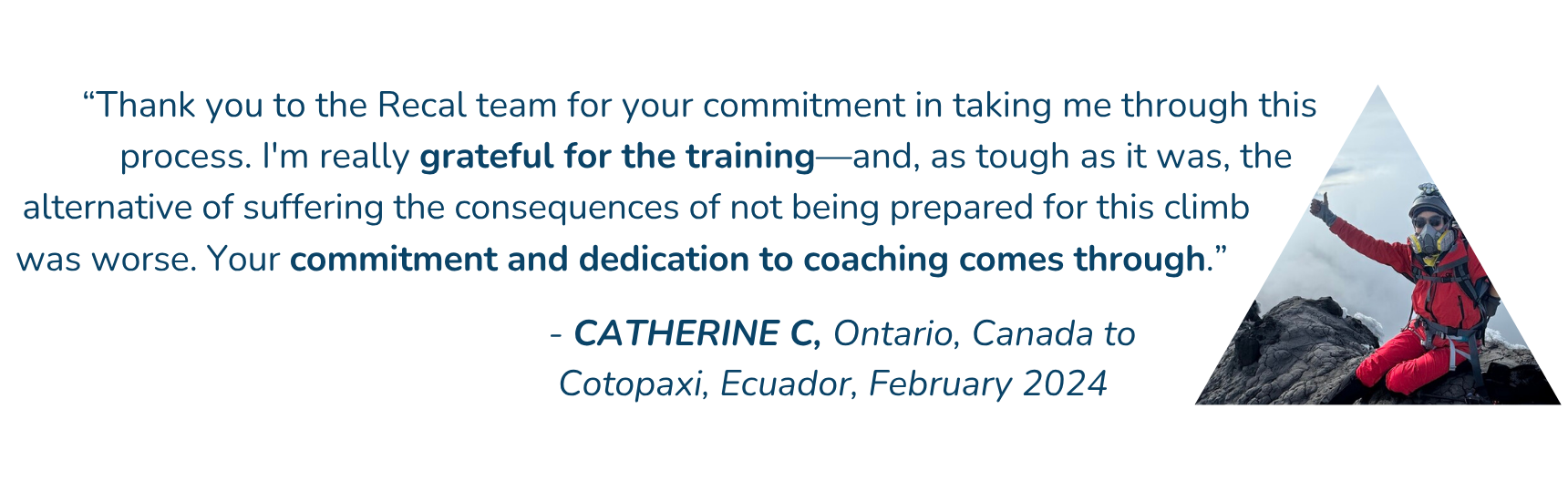 catherine Catherine C Testimonial about Recal Training with her picture.